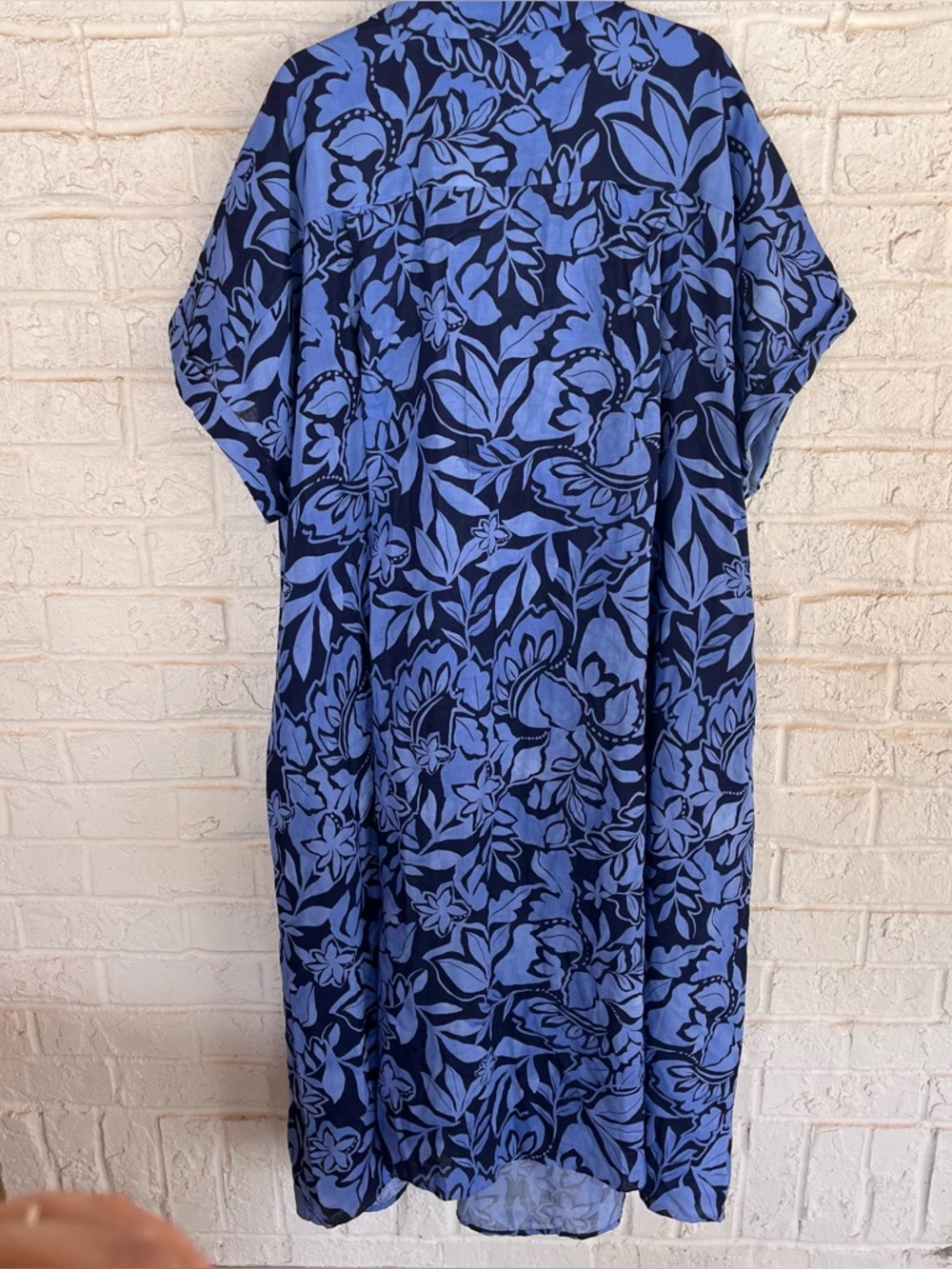 Torrid Belle Isle Popover Dolman Dress Size 3X New With Tags Cotton Blue Floral - Picture 8 of 9